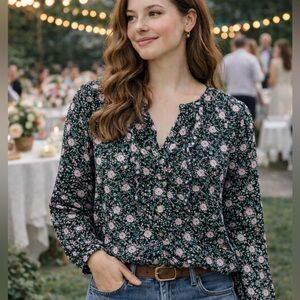 J.Crew Liberty Fabric Floral Blouse‎ Cottagecore Romantic Boho Top Sz S